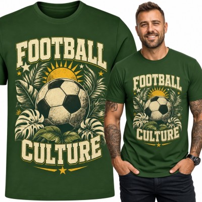 Koszulka męska „Football Culture” - piłka nożna wśród tropikalnych liści