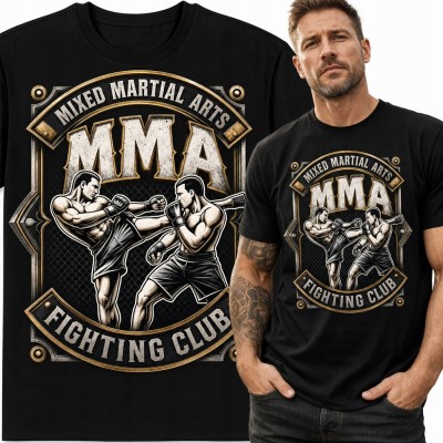 Koszulka męska „MMA” - zawodnicy sportów walki w klatce