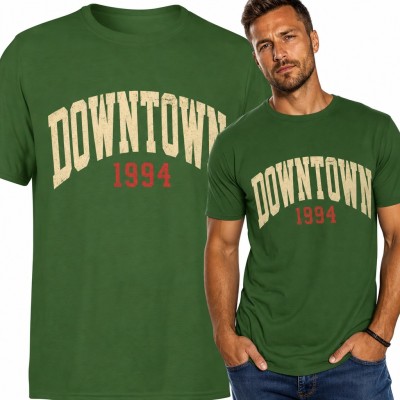 Koszulka męska „Downtown 1994” - retro napis w stylu college