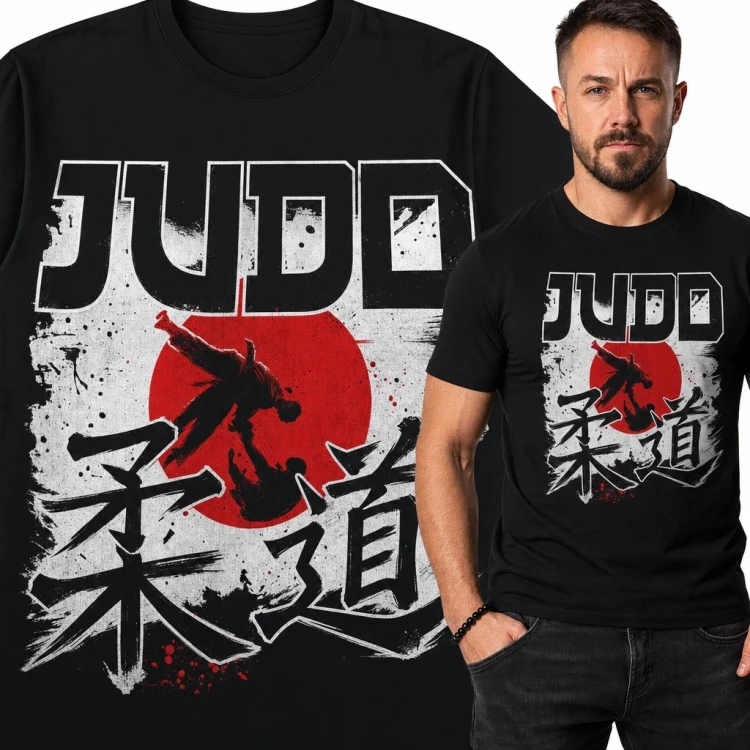 Koszulka męska dla judoki „Judo” - japoński motyw sportów walki