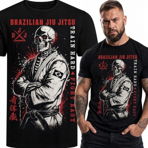 Koszulka męska BJJ ze szkieletem „Brazilian Jiu Jitsu” - sporty walki