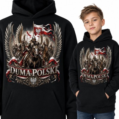 Bluza chłopięca z kapturem - husaria i orzeł „Duma Polski”