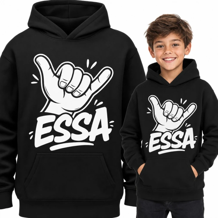 Bluza chłopięca z kapturem - „Essa” z gestem shaka