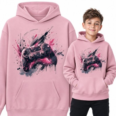 Bluza chłopięca z kapturem - pad do gier w stylu splash dla gracza