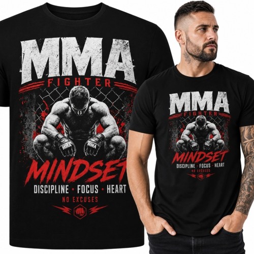 Koszulka męska MMA „MMA Fighter” - zawodnik na tle klatki