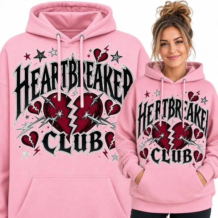Bluza damska z kapturem „Heartbreaker Club” - złamane serce w stylu y2k