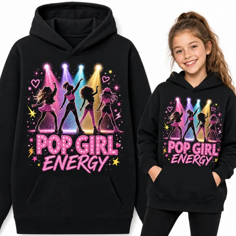 Bluza dziewczęca z kapturem - tancerki na scenie „Pop Girl Energy”