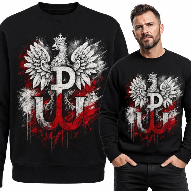 Bluza męska bez kaptura - kotwica Polski Walczącej z orłem w koronie
