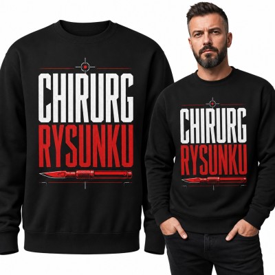 Bluza męska bez kaptura - „Chirurg rysunku” ze skalpelem dla rysownika