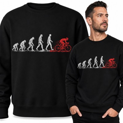 Bluza męska bez kaptura - ewolucja człowieka do kolarza szosowego dla rowerzysty