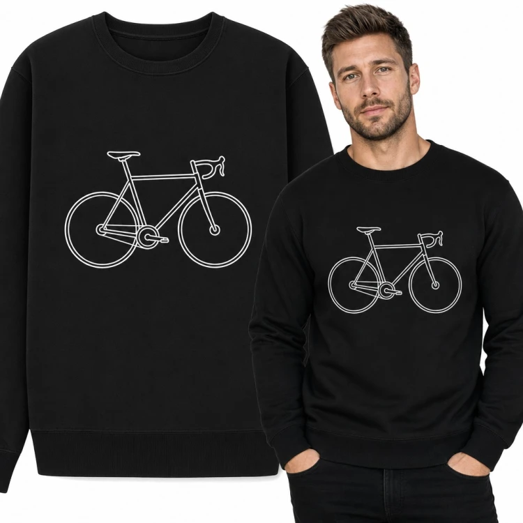 Bluza męska bez kaptura - minimalistyczny rower szosowy dla kolarza