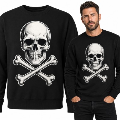 Bluza męska bez kaptura - trupia czaszka ze skrzyżowanymi piszczelami