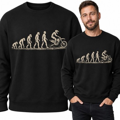 Bluza męska bez kaptura - ewolucja człowieka do motocrossu dla motocyklisty