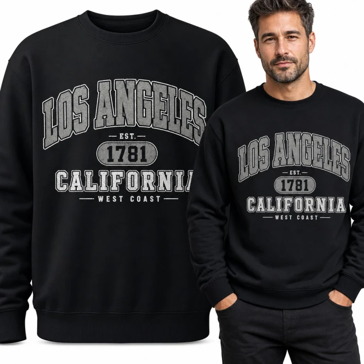 Bluza męska bez kaptura - „Los Angeles Est. 1781 California” w stylu college
