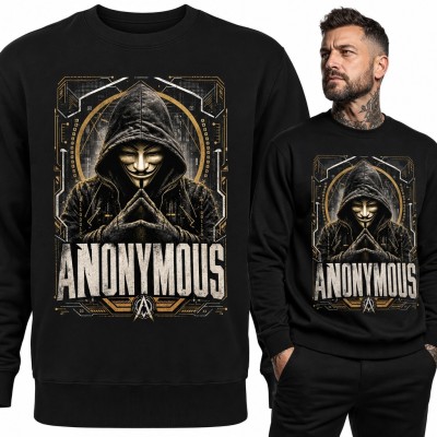 Bluza męska bez kaptura „Anonymous” - haker w masce Guya Fawkesa