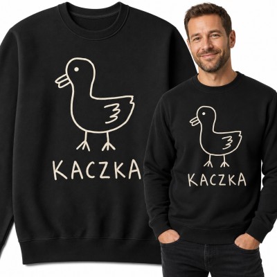 Bluza męska bez kaptura - „Kaczka” z rysunkiem kaczuszki w stylu doodle