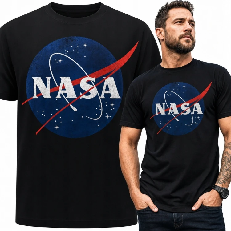 Koszulka męska z logo „NASA” - kosmiczny motyw retro