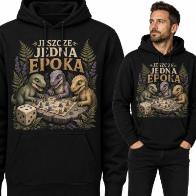 Bluza męska z kapturem - dinozaury przy planszówce „Jeszcze jedna epoka”