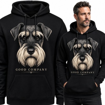 Bluza męska z kapturem - sznaucer „Good Company” portret psa