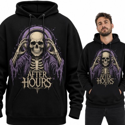 Bluza męska z kapturem - szkielet w słuchawkach „After Hours”