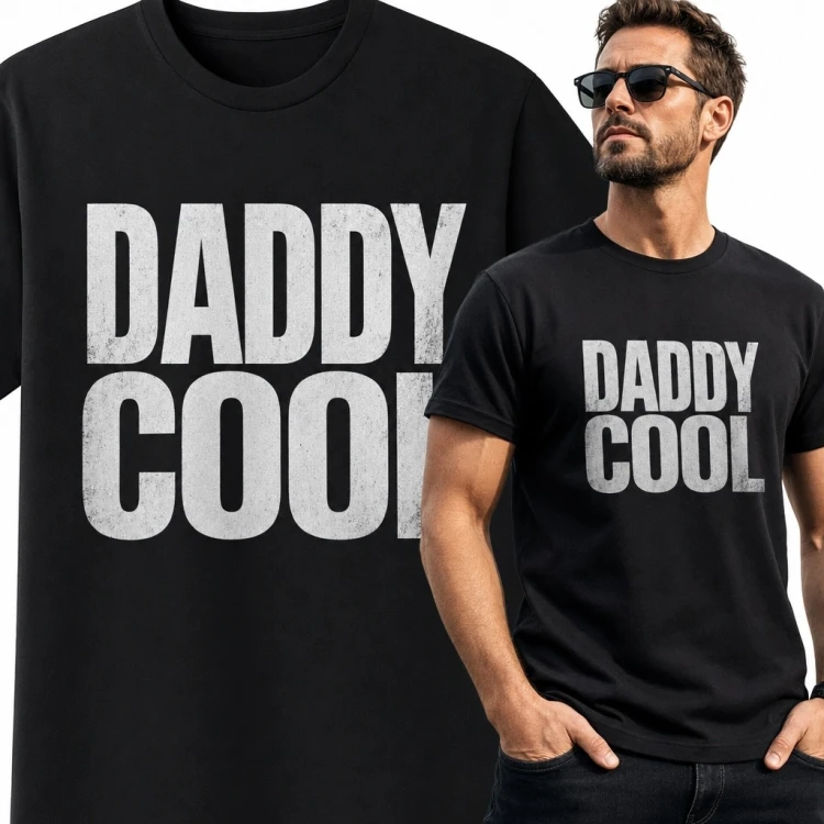 Koszulka męska dla taty „Daddy Cool” - humorystyczny nadruk