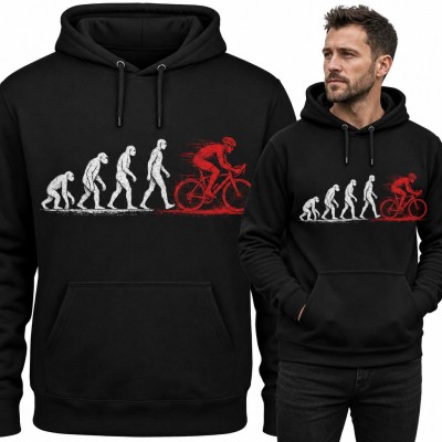 Bluza męska z kapturem - ewolucja od małpy do kolarza dla rowerzysty