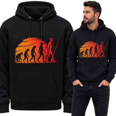 Bluza męska z kapturem - ewolucja człowieka do kajakarza z wiosłem