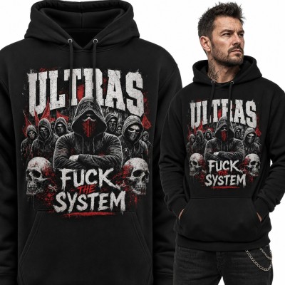 Bluza męska z kapturem „Ultras” - zamaskowana ekipa z trybun i czaszki