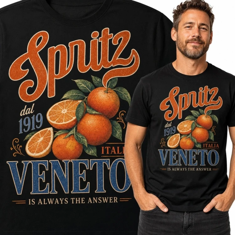 Koszulka męska z pomarańczami „Spritz” - włoski motyw aperitivo