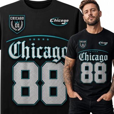 Koszulka męska z motywem sportowym „Chicago 88”