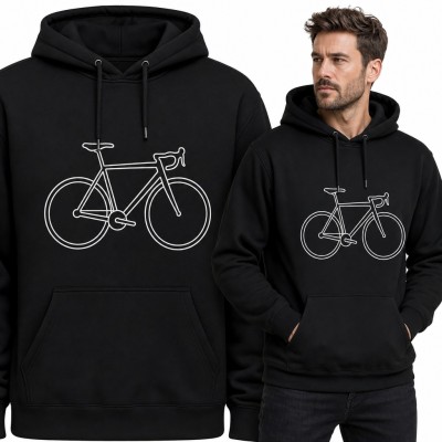 Bluza męska z kapturem - minimalistyczny rower szosowy dla kolarza