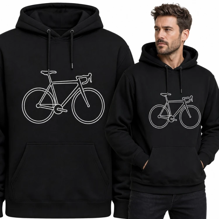 Bluza męska z kapturem - minimalistyczny rower szosowy dla kolarza