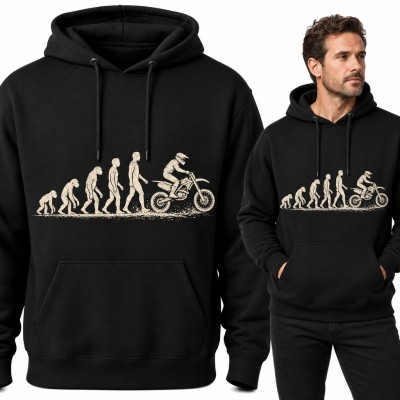 Bluza męska z kapturem - ewolucja człowieka do motocrossowca