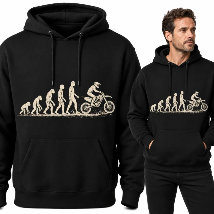Bluza męska z kapturem - ewolucja człowieka do motocrossowca