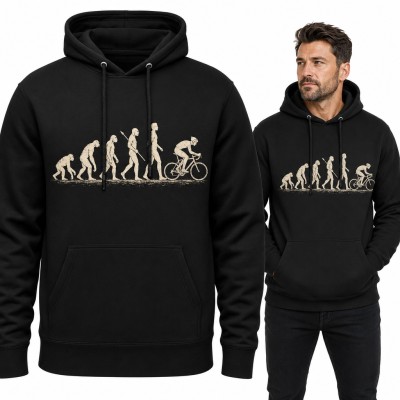 Bluza męska z kapturem - ewolucja człowieka do kolarza na szosówce dla rowerzysty