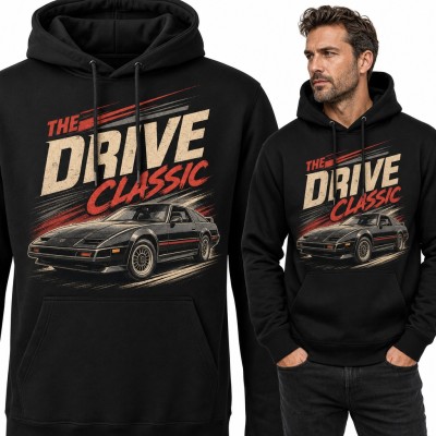 Bluza męska z kapturem „The Drive Classic” - sportowe auto retro z lat 80