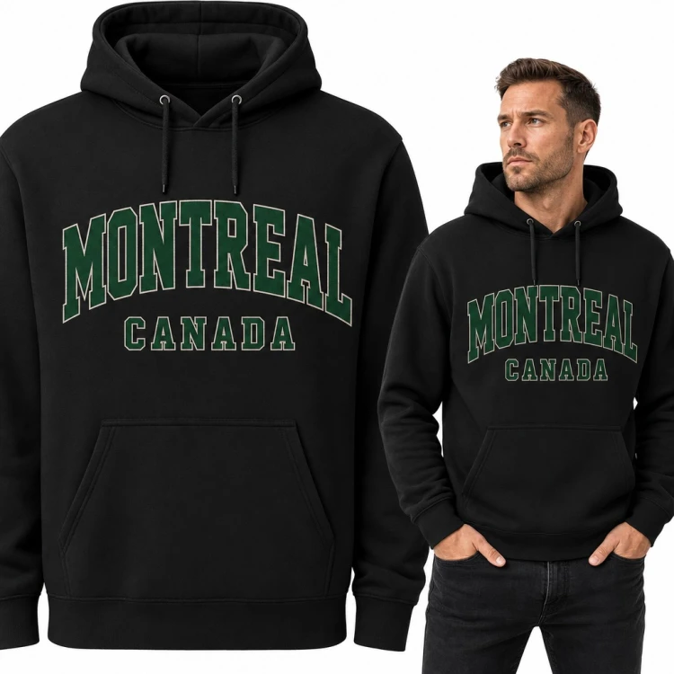 Bluza męska z kapturem „Montreal Canada” - napis w stylu college