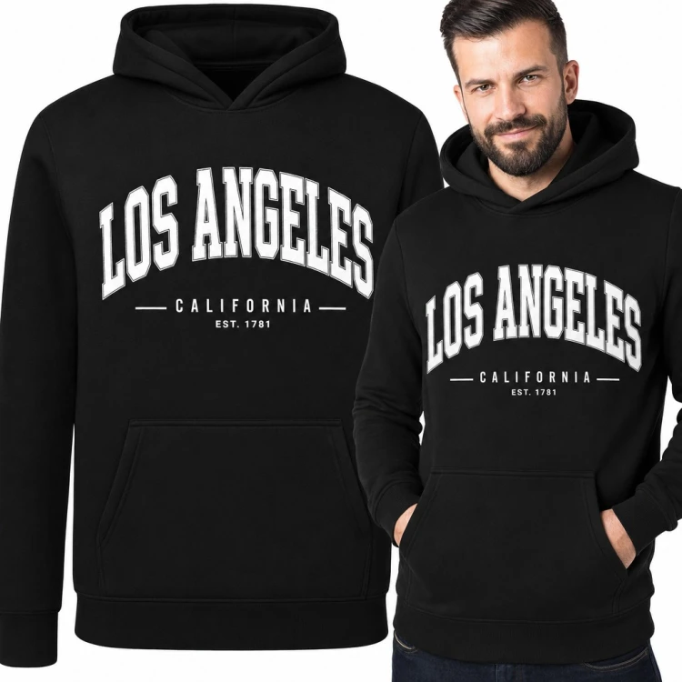 Bluza męska z kapturem - „Los Angeles” California w stylu college