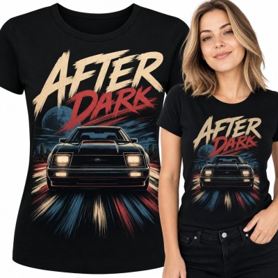 Koszulka damska „After Dark” - retro auto sportowe nocą w mieście