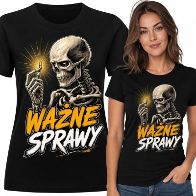 Koszulka damska szkielet ze spinaczem - „Ważne sprawy”