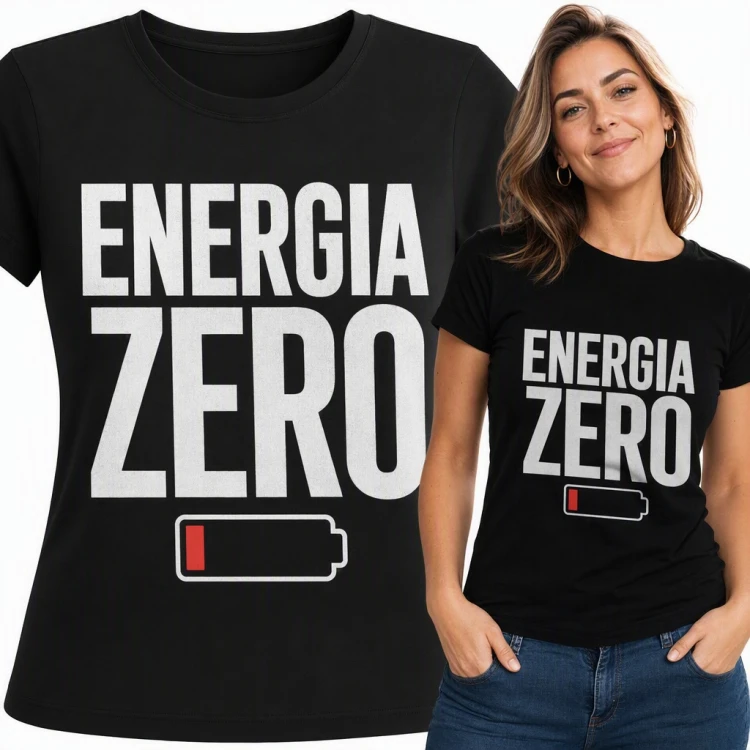 Koszulka damska „Energia zero” - rozładowana bateria