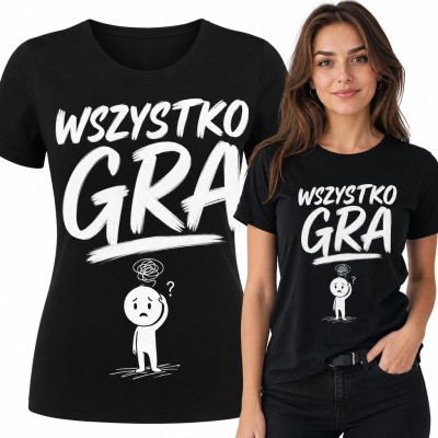 Koszulka damska „Wszystko gra” - zestresowany ludzik z chaosem w głowie