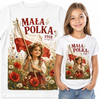 Koszulka dziewczęca „Mała Polka 1918” na Święto Niepodległości