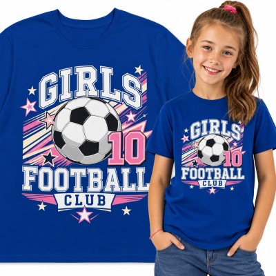 Koszulka dziewczęca „Girls 10 Football Club” - piłka nożna dla piłkarki