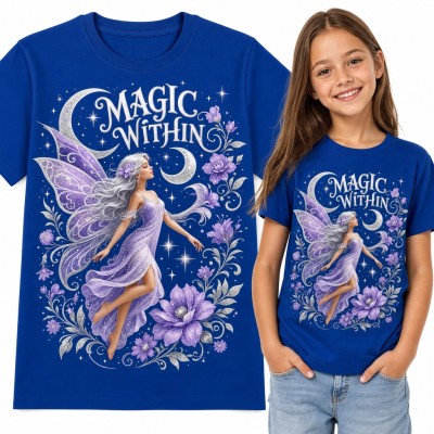 Koszulka dziewczęca z wróżką i księżycem „Magic within”