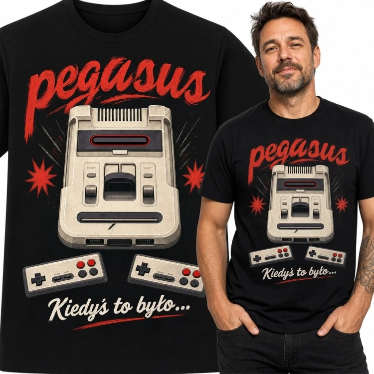 Koszulka męska z konsolą „Pegasus” - „Kiedyś to było...”
