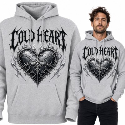 Bluza męska z kapturem - gotyckie serce w cierniach „Cold Heart”