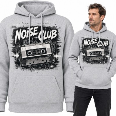 Bluza męska z kapturem - kaseta magnetofonowa retro „Noise Club”