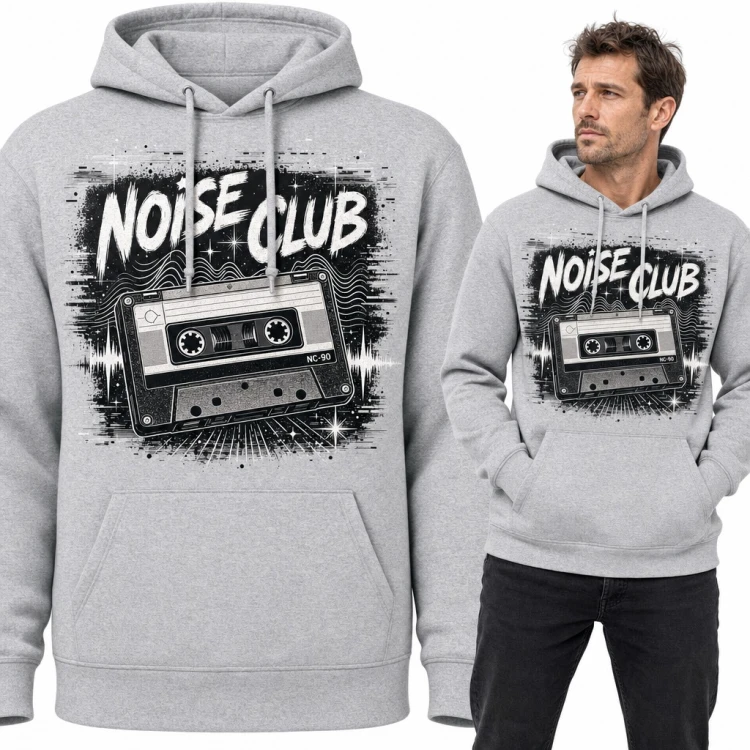Bluza męska z kapturem - kaseta magnetofonowa retro „Noise Club”