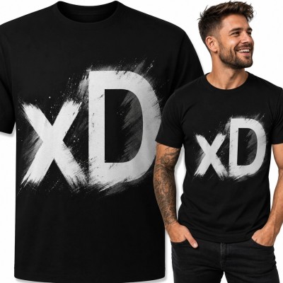Koszulka męska z emotikonem „xD” - humor internetowy